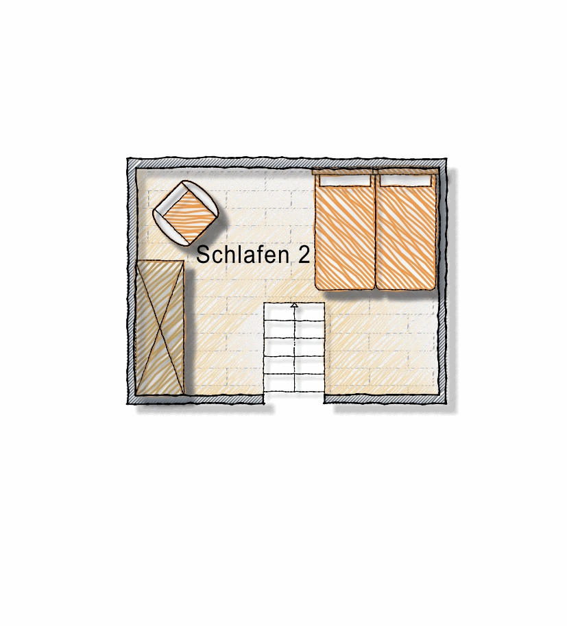 Grundriß Kinderzimmer Schlafen oben